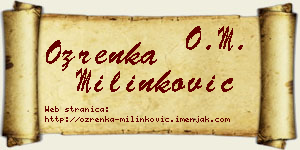 Ozrenka Milinković vizit kartica